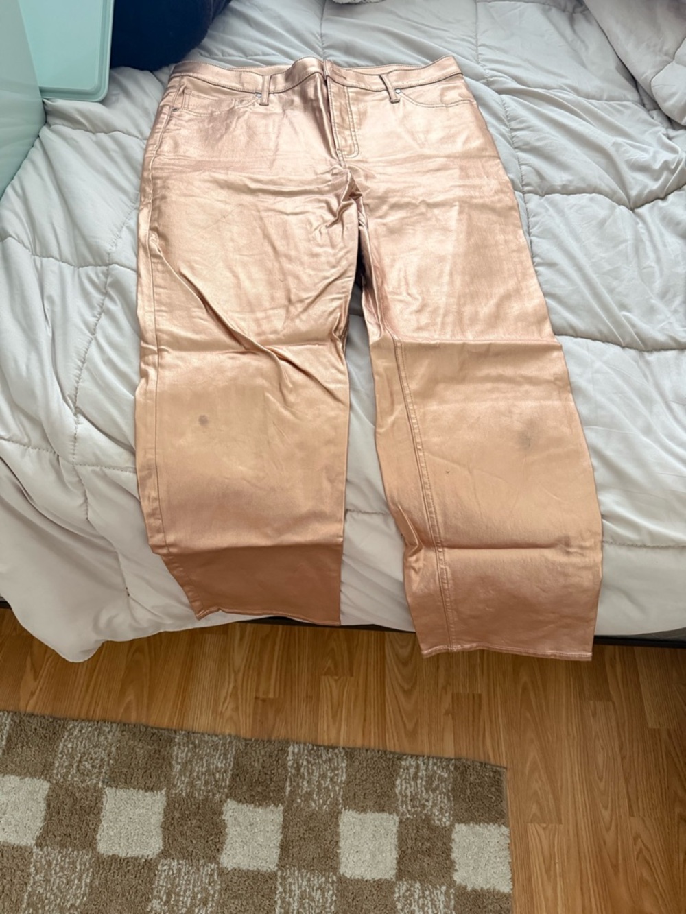 Express Metallic Rose Gold Pants